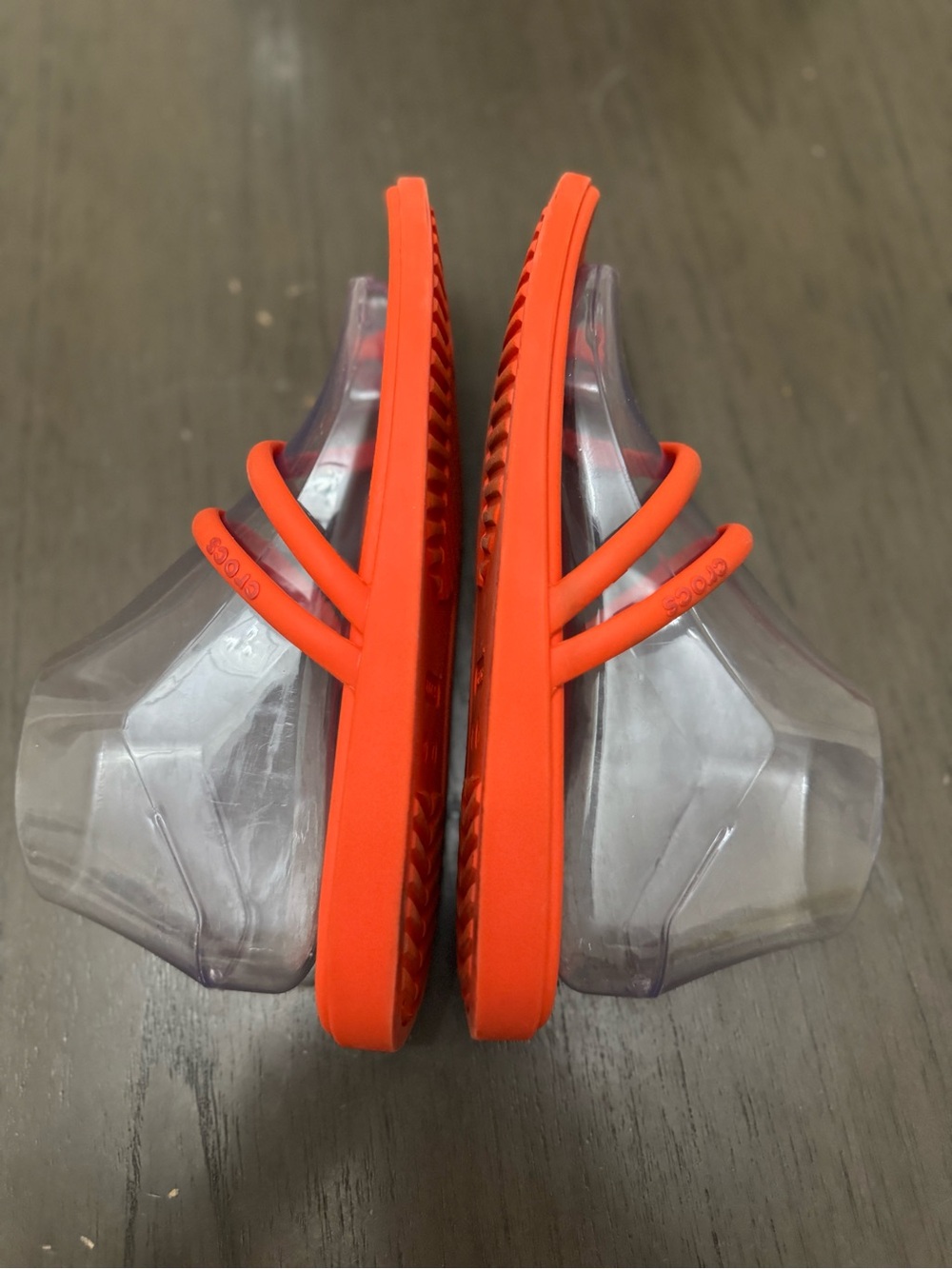 CROCS Women's Strappy Slide Sandals in Bright Orange - Picture 6 of 12